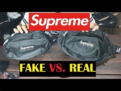 fake vs real supreme waist bag ss18|authentic supreme vs faux.